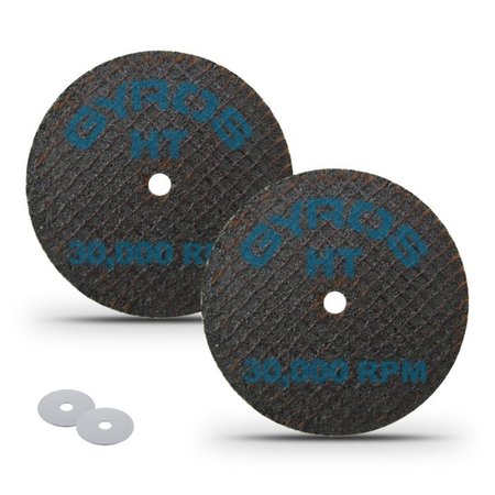 GYROS HT 2" Double Reinforced Resin Cut-Off Wheel, for High Tensile Materials, Dia. Size 2", 2PK 11-32208